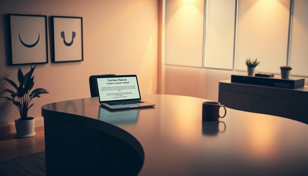 A sleek, modern office with a large, curved desk featuring the Telecombrother logo. On the desk, a laptop displays a contract renewal notice, prompting the user to consider switching providers to avoid an automatic renewal. The room is bathed in warm, diffused lighting, creating a contemplative atmosphere. The walls are adorned with minimalist artwork, subtly hinting at the theme of "Avoiding the Automatic Renewal Trap." A potted plant and a mug of coffee complete the scene, conveying a sense of professional calm and thoughtfulness. The overall composition emphasizes the importance of proactively managing one's telecommunications services. A sleek, modern office with a large, curved desk featuring the Telecombrother logo. On the desk, a laptop displays a contract renewal notice, prompting the user to consider switching providers to avoid an automatic renewal. The room is bathed in warm, diffused lighting, creating a contemplative atmosphere. The walls are adorned with minimalist artwork, subtly hinting at the theme of "Avoiding the Automatic Renewal Trap." A potted plant and a mug of coffee complete the scene, conveying a sense of professional calm and thoughtfulness. The overall composition emphasizes the importance of proactively managing one's telecommunications services.